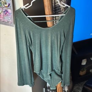 American Eagle Outfitters Green Asymmetrical Bodysuit